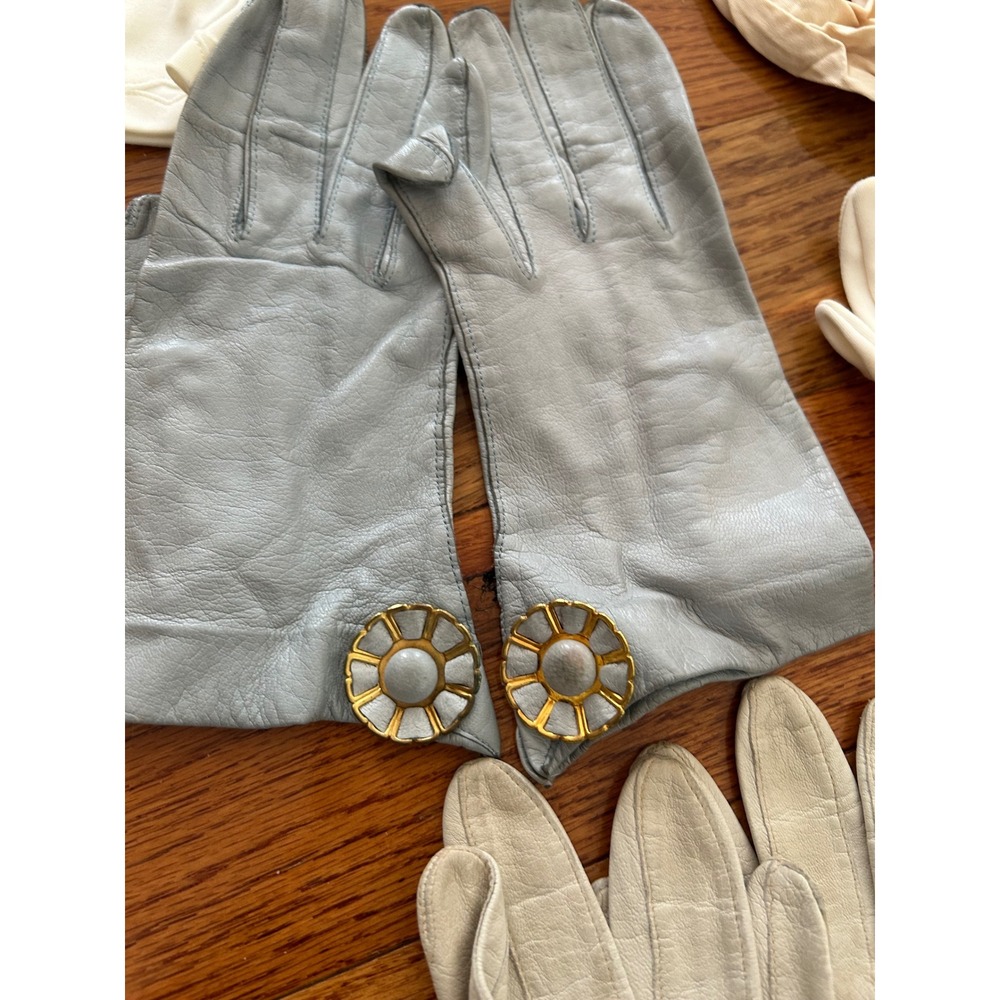 Vintage Gloves Lot Leather Fabric Opera Length Costume Mid Century 16 Pairs - Picture 4 of 10
